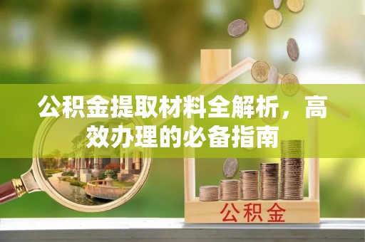 田寮公积金提取材料全解析，高效办理的必备指南