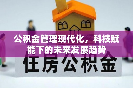 田寮公积金管理现代化，科技赋能下的未来发展趋势